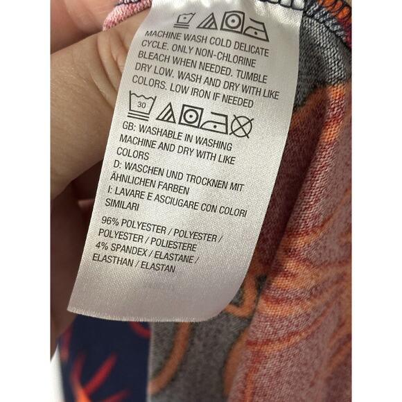 G.I.L.I. Brushed Jersey Hooded Sweatshirt Sweater Multi Floral Bright Bold XS - Picture 5 of 6